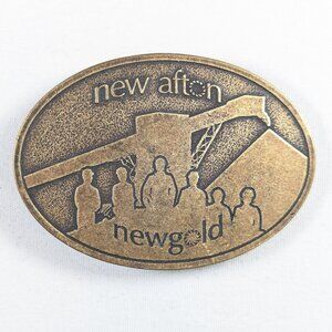 New Afton New Gold belt buckle, Brass gold mining industry Kamloops BC